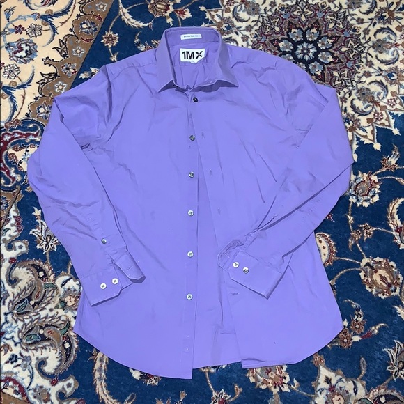 Express Other - Express 1MX extra slim fit purple button down top